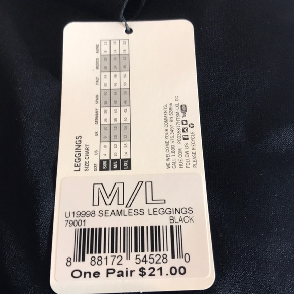 Leggings HUE for women color black sizeM/L - Picture 10 of 10